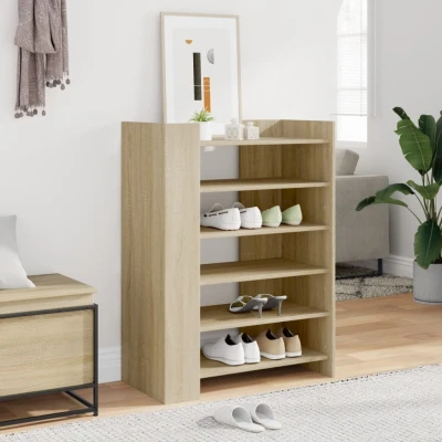 Afbeelding van Schoenenkast 74,5x37,5x100 cm bewerkt hout sonoma eikenkleurig