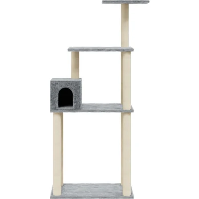 Afbeelding van vidaXL Kattenkrabpaal met sisal krabpalen 147 cm lichtgrijs