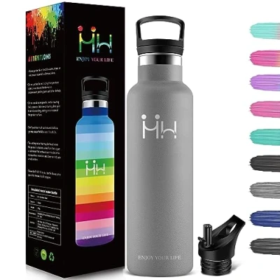 Afbeelding van HoneyHolly Roestvrijstalen thermosfles, 500 ml, BPA vrij, lekvrij, voor school, sport, fietsen, fitness en outdoor