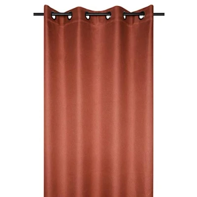 Afbeelding van Lovely Casa Verduisteringsgordijn Copenhague gordijn met oogjes voor woonkamer of slaapkamer afmetingen 140 x 260 cm terracotta raamgordijn kleedkamer verduisterend en isolerend ideaal