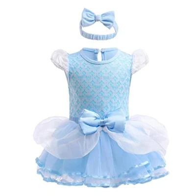 Afbeelding van Lito Angels Kostuum prinses Assepoester met hoofdband voor baby&#039;s, meisjes, maat 9 12 maanden