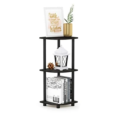 Image de Furinno Étagère à 3 niveaux sans outils, bois, expresso/noir, taille unique