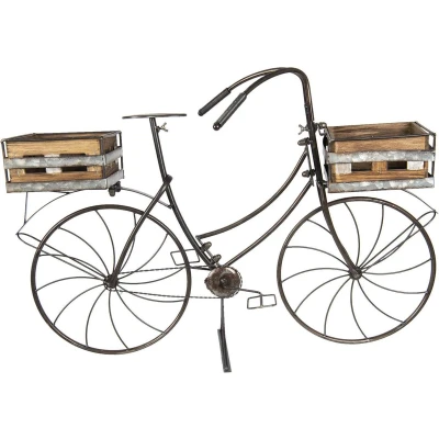 Afbeelding van Clayre &amp; Eef Planthouder Fiets 85x30x58 cm Bruin Ijzer