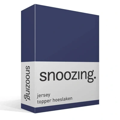 Afbeelding van Snoozing Jersey Topper Hoeslaken 100% gebreide katoen 200x210/220 cm Navy