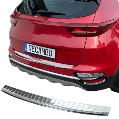 Afbeelding van RECAMBO bumperbescherming van gepolijst roestvrij staal, chroom look, geschikt voor Kia Sportage, QL, vanaf 07/2018, stijl en