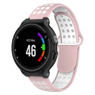 Afbeelding van Siliconen sportbandje Roze + wit Garmin Forerunner 220 / 230 235 620 630 735 (XT)