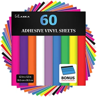 Afbeelding van Kassa Permanente zelfklevende vinylvellen, verschillende kleuren (mat en glanzend), zelfklevend vinyl voor buiten snijmachines, inclusief transfertape