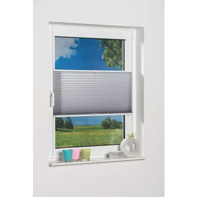 Afbeelding van K home Khome Plisségordijn voor bevestiging, grijs, 55 x 130 cm
