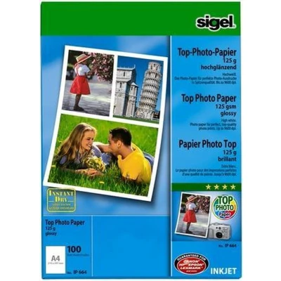 Afbeelding van Inkjetfotopapier Sigel A4 Top 125grs hoogwit 100 vel hooggla