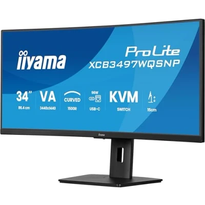 Afbeelding van iiyama ProLite XCB3497WQSNP B1 34 inch WQHD VA USB Hub (6x) Verstelbaar C Dock