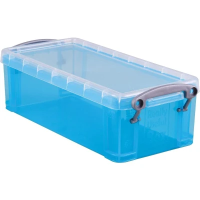 Afbeelding van Really Useful Box 0,9 Liter, Transparant Helblauw Pennenbakje