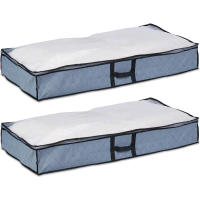 Afbeelding van opberghoes dekbed set van 2 14 x 100 50 cm voor kleding onder bed