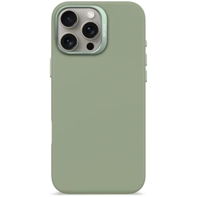 Afbeelding van DECODED Siliconen Hoesje voor iPhone 16 Pro Max Premium Soft Touch Materiaal Antibacteriële Coating Geschikt MagSafe Jade Groen