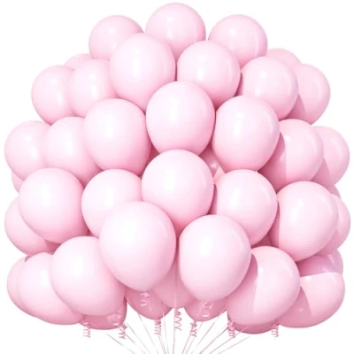 Afbeelding van Teselife Macaron roze ballonnen, 100 stuks latexballonnen 30,5 cm voor verjaardag, bruiloft, verloving, babyborrel, vrijgezellenfeest