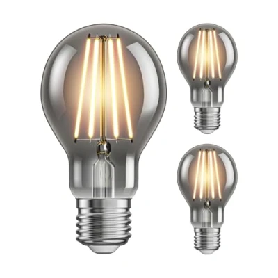 Afbeelding van ledscom.de 3 stuks E27 ledlampen, A60, extra warm wit (1800 K), 7,5 W, 370 lm, rookglas