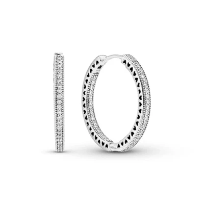 Afbeelding van Pandora Oorbellen creolen voor dames zirkonia 296319CZ 24,4 mm zilver zirkonia, 24,4mm