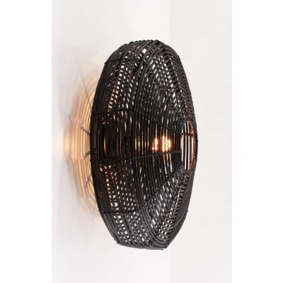 Afbeelding van Mataka wandlamp rotan Ø51 cm donkerbruin