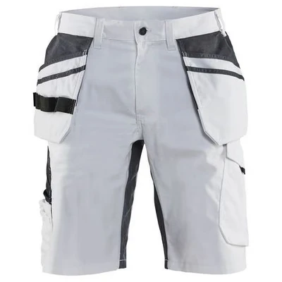 Image de Short peintre stretch blanc/gris foncé