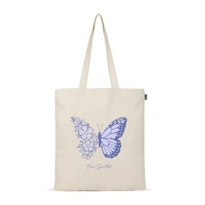 Afbeelding van Ecoright Tote tassen voor dames, modieuze herbruikbare boodschappentas, katoenen draagtas school, dagelijks gebruik, winkelen en strand, Butterflying Away, één maat, Utility