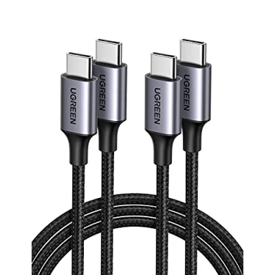 Afbeelding van UGREEN 2 stuks USB C naar PD snel opladen 60 W type nylon gevlochten compatibel met iPhone 15 Plus Pro Max Galaxy S23 S22 MacBook iPad Steam Deck PS5 Controller (2 m)