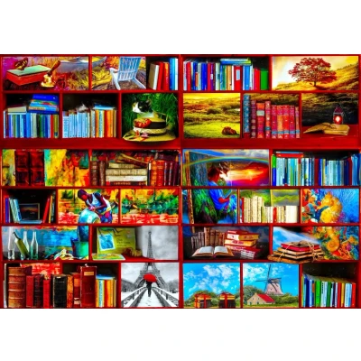Afbeelding van Bluebird Puzzle The Library Travel Section 1000 Teile.