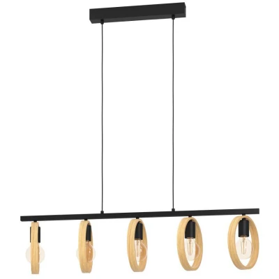 Afbeelding van EGLO Ipsden Hanglamp E27 100,5 cm Zwart/Bruin