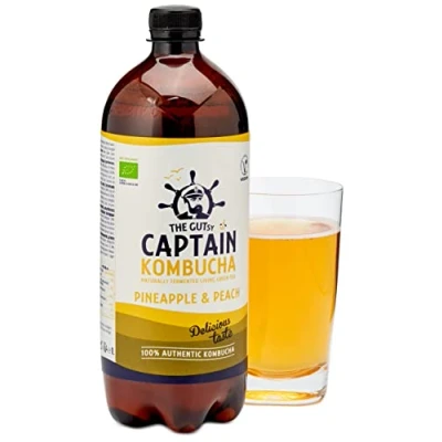 Image de Captain Kombucha Pineapple Peach Splash, Thé à bulles 1000 ml
