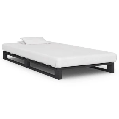 Afbeelding van Bedframe pallet massief grenenhout grijs 100x200 cm