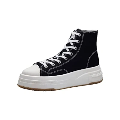 Afbeelding van Tamaris Sneakers hoog, Dames, Maat: 39, Black Imitatieleer/ textiel