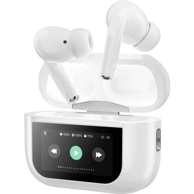 Afbeelding van MusicMan ANC Draadloze Bluetooth 5.3 hoofdtelefoon, TWS hoofdtelefoon met type C touchscreen, oplaadhoes voor maximaal 4 ladingen, geïntegreerde microfoon, meeslepend geluid, lichte in ear