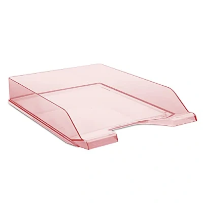 Afbeelding van DONAU brievenmand standaard DIN A4 modern stapelbaar set van 6 transparante bureau