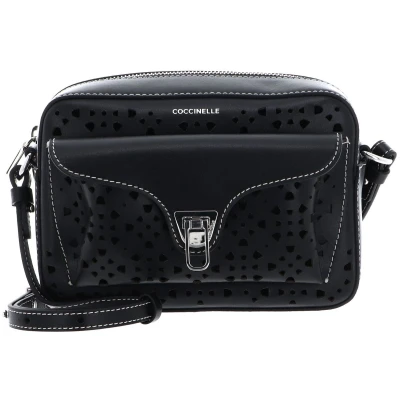 Afbeelding van COCCINELLE Leren Schoudertas Beat Cow Perforation Handbag Noir Zwart