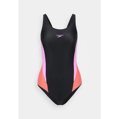 Afbeelding van Speedo Womens Colourblock Badpak, Dames, Maat: 36, Neon violet