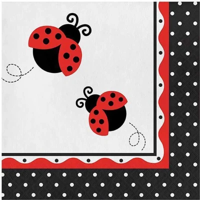 Afbeelding van Servet Ladybug Fancy 33x33cm