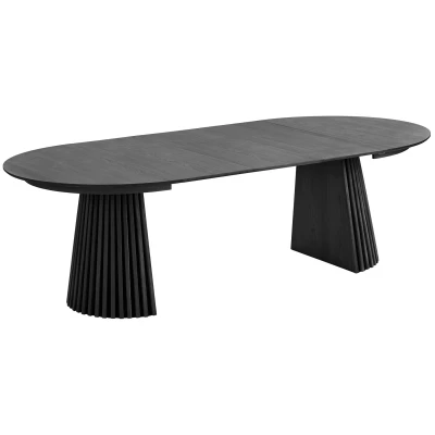 Afbeelding van House Nordic Osaka Zwart Eiken Eettafel Uitschuifbaar Ø120 240 cm