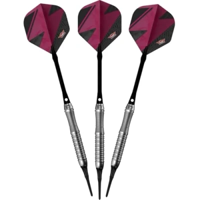 Afbeelding van Bull’s Lightning 80% Pink Softtip Darts 19 gram Tungsten Recht Barrel met Gebogen Achterkant