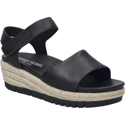 Afbeelding van Josef Seibel Sandalen met plateauzool, Dames, Maat: 39, Schwarz Schoenen