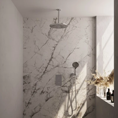 Afbeelding van Brauer Chrome Edition Regendoucheset inbouw hoofddouche 30 cm 2 functies inclusief inbouwdeel handdouche Rond 3 standen chroom