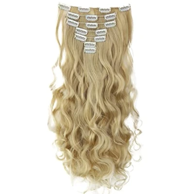 Afbeelding van PRETTYSHOP XXL haarverlenging, 35 cm, 8 delig, gegolfd, lichtblond CES118 1