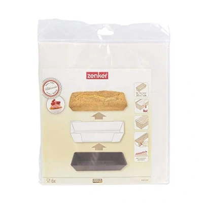 Afbeelding van Zenker Set van 6 rechthoekige bakpapier voor cake en