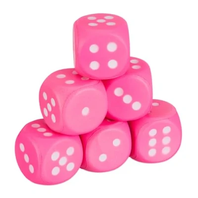 Afbeelding van Relaxdays foam dobbelsteen set van 6 7,5 x cm zacht leren rekenen sinterklaaas