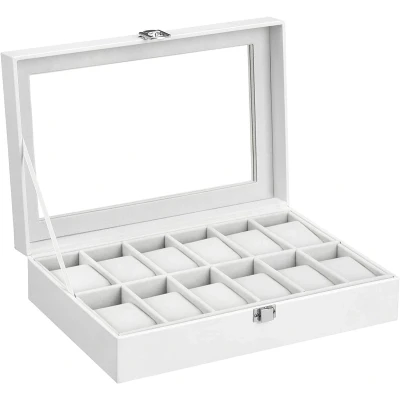 Afbeelding van Horlogedoos, voor 12 horloges, wit
