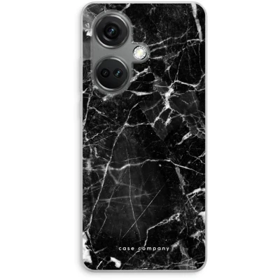 Afbeelding van Case Company® hoesje geschikt voor OnePlus Nord CE 3 Zwart Marmer Soft Cover Telefoonhoesje Bescherming aan alle Kanten en Schermrand
