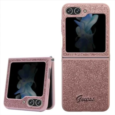 Afbeelding van Guess Glitter Flakes Back Case Geschikt voor Samsung Galaxy Z Flip 5 (F731) Roze