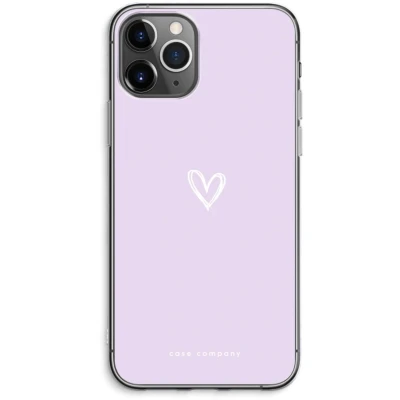 Afbeelding van Case Company® hoesje geschikt voor iPhone 11 Pro Max Klein hartje paars Soft Cover Telefoonhoesje Bescherming aan alle Kanten en Schermrand
