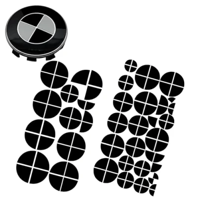Afbeelding van 3M 2080 embleemstickers, compatibel met BMW logo, voor alle auto emblemen, zwart glanzend, 120 stuks