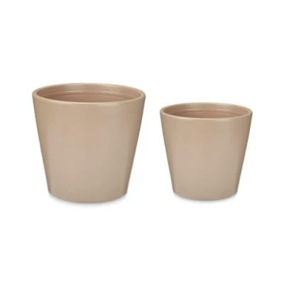 Afbeelding van Pottenset 2 Onderdelen Ø 22 cm 28 Beige Klei