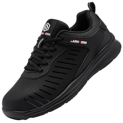 Afbeelding van de Veiligheidsschoenen van mannen, Zomer S1 SRC Antislip Lichtgewicht Anti Spike Antistatische Schoenen werkschoenen staal Toe LM 30, Donker zwart