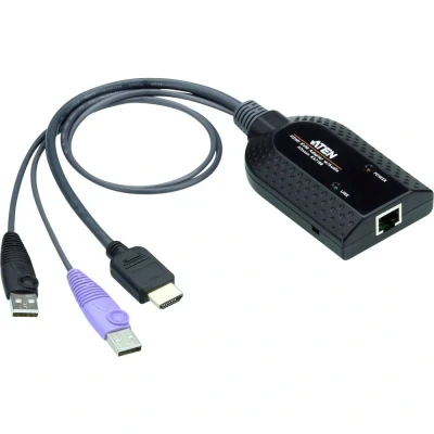 Afbeelding van ATEN KVM, Computer KVM adapterkabel [1x HDMI stekker, USB A 1x RJ45 bus] 0.20 m Zwart