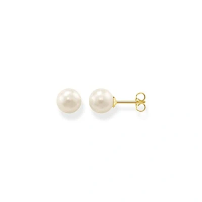 Afbeelding van Thomas Sabo Dames 18 karaat (750) tweekleurig onregelmatig Niet toepasbaar oorknoppen H1431 430 14, één maat, Sterling zilver, van toepassing, toepassing